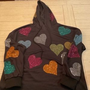 BiBi Sequin Heart Hoodie (L)